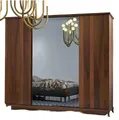 JVmoebel Kleiderschrank Holzschrank in Braun mit Spiegel für modernes Schlafzimmer (1-St., Kleiderschrank) Made in Europa