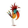 Geschenkestadl Riesen Metall Figur exotischer bunter Vogel 57cm Garten Dekoration Vogelscheuche schlauer Vogel