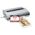 CASO VC200 Vakuumierer, Testurteil Sehr Gut, Lebensmittel bleiben bis zu 8x länger frisch, doppelte Schweißnaht, inkl.Cutter, inkl. 2 Profi-Folienrollen & Schlauch für Vakuumbehälter