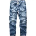 REPUBLIX Straight-Jeans CONNOR Herren Regular Fit Destroyed Jeans blau W38/L34