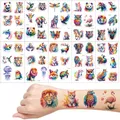 Tier Tattoos für Kinder, 10 Blätter Wasserfarben Tiere Temporäre Tattoos, Kinder Tattoo Hautfreundlich, Schultüte Füllung, Mitgebsel Kindergeburtstag