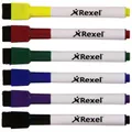 REXEL Mini Boardmarker Set 6 Farben mit Löscher magnetisch