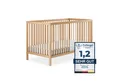 Ehrenkind Babybett PUR aus massivem Buchenholz, flexibel höhenverstellbar, Gitterbett, Kinderbett 9-Fach höhenverstellbar mit entnehmbaren Stangen Baby Bett