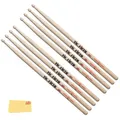 Vic Firth American Classic Series Drumsticks - 7A - American Hickory - Holz Tip - Natur- 4 Paar Value Pack