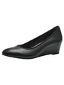 Tamaris Damen Pumps mit Keilabsatz Leder, schwarz, 41 EU