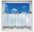 Arsvita Vorhang, Schlaufen, transparent, Voile, Bistrogardine mit Schlaufen, Transparente Küchengardine 150cm x 45cm
