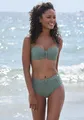 Bügel-Bandeau-Bikini-Top "Loretta", mit Strukturmuster, Gr. 34 - Cup E, oliv Cup E