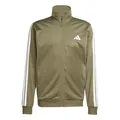 adidas Herren SPORTSWEAR BASIC 3 STRIPES TRICOT TRACKSUIT, olive strata/white, S