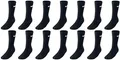 NIKE 14 Paar Socken Lang Herren Damen Weiß oder Schwarz oder Weiß Grau Schwarz Tennissocken Set Paket Bundle, Größe:38-42, Sockenpakete:14 Paar schwarz