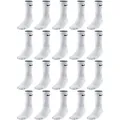 NIKE 20 Paar Socken Lang Weiß Schwarz oder Bunt Gemischt Tennissocken Set Paket Bundle, Größe:38-42, Sockenpakete:20 Paar weiss