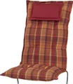 Auflage Hochlehner Rom 2136 orange-rot kariert 123x50x9 cm KETTtex