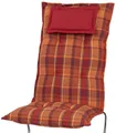 KETTtex Hochlehnerauflage Hochlehner Rom 2136 orange-rot kariert 123x50x9 cm KETTtex, (1 St)