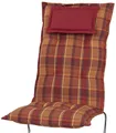 Auflage Hochlehner Rom 2136 orange-rot kariert 123x50x9 cm KETTtex Sitzpolster