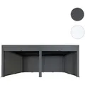 Pergola HWC-L46 mit 6x Seitenwand, Gartenpavillon Lamellen-Pavillon Rollo, 11cm-Alu-Gestell, sturmfest 3x6m ~ anthrazit