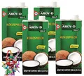 [ 4x 1000ml ] AROY-D Kokosmilch Kokosnussmilch Cocosmilch Coconut Milk + ein kleines Glückspüppchen - Holzpüppchen