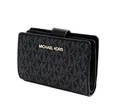 Michael Kors Damen Jet Set Travel Medium Bifold Zip Coin/Card Wallet MK Print (Schwarz), Schwarz , M, Modern