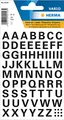 HERMA Buchstaben Aufkleber Schwarz, 74 Stück, Schriftgröße 10 mm, selbstklebend, wasserfest, wetterfest, klein, Alphabet Sticker Klebebuchstaben A-Z aus Folie zum Aufkleben, transparent