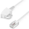 deleyCON 20m Routerkabel TAE-F auf RJ45 (8P2C) Anschlusskabel Kompatibel mit DSL ADSL VDSL Fritzbox Internet Router an Telefondose TAE - Weiß - Weiß