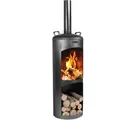 CookKing Gartenofen Faro Stahl 40 cm x 40 cm x 158 cm Schwarz
