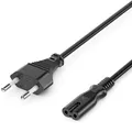 5m Stromkabel Euro Kabel C7 Netzkabel Strom Kabel Eurostecker TV HiFi Blu-Ray
