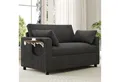 STILVORA Schlafsofa ausziehbar mit Schlaffunktion 2 Sitzer Sofa mit Klapp-Beistelltisch, Relaxsofa mit USB‑Ladeanschluss zwei Bettlaken und zwei Kissen, ideal für kleine Wohnzimmer, Gästezimmer oder Apartments