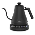 COSORI Wasserkocher Edelstahl Schwanenhals, 0,8 Liter, mit Temperatureinstellung, 80℃ bis 100℃, Warmhaltefunktion für 60 Min, Schwarz