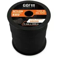 GO!elements Abspannleine Paracord 550 - 4mm, Paracord 550 aus reißfester Nylonschnur schwarz 300m