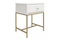loft24 Nachttisch Effie, Beistelltisch mit Schublade, Metallgestell in gold