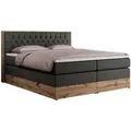 MKS Boxspringbett, Dunkelgrau, Textil, 2-Sitzer, H3, Rechteckig, 180x200 cm, Schlafzimmer, Betten, Boxspringbetten
