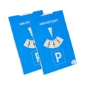 Parkscheibe, 2 Stück, in Blau, aus Papier, doppelseitig einstellbar, Parkuhr mit ANKUNFTSZEIT, für Auto, LKW, Wohnmobil, Parking Disc Blue, Parkscheiben, Parkkarte, blaue Papier Park Scheibe Karte