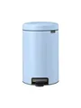 Brabantia - NewIcon Treteimer 12L - Medium Abfalleimer für Küche oder Schlafzimmer - Sanft Schließender Deckel - Leichte Pedalbedienung - Entnehmbarer Inneneimer - Dreamy Blue - 25 x 34 x 41 cm