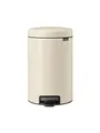 Brabantia - NewIcon Treteimer 12L - Medium Abfalleimer für Küche oder Schlafzimmer - Sanft Schließender Deckel - Leichte Pedalbedienung - Entnehmbarer Inneneimer - Soft Beige - 25 x 34 x 41 cm
