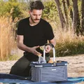 anndora® Einkaufskorb blau weiß AHOI Mehrweg Henkelkorb Picknickkorb Shopping