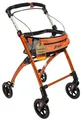 FabaCare Indoor Rollator Jaguar, schmal mit Tablett, Leichtgewicht Wohnungsrollator faltbar, Heimrollator, bis 100 kg, Orange