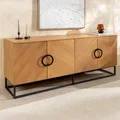 riess-ambiente Design Sideboard GRANDEZZA 180cm Eiche Metall schwarz Metall viel Stauraum Kommode Anrichte Schrank