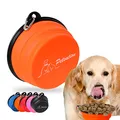 PETSATION – Faltbarer Hundenapf für unterwegs [Das Original] Reisenapf, Fressnapf & Wassernapf für Hunde - 350 ml Trinknapf, ideal für Reisen, Spaziergänge & Alltag – Leicht, kompakt (350ml, Orange)