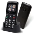 Olympia Bella+ Seniorenhandy ohne Vertrag mit großen Tasten & Ladestation | Senioren Smartphone 4G | Tastenhandy mit Kamera, SOS-Taste, Bluetooth, Radio & 1,77" Farb-LC-Display | Schwarz