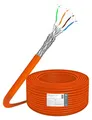 Cat7 Verlegekabel Installationskabel 100m Netzwerkkabel 10 Gbit 1000 Mhz Datenkabel S/FTP AWG23 PIMF Halogenfrei Simplex orange