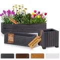 BooGardi Blumenkasten Holz mit Einsatz · Blumenkästen in 3 Größen & 4 Farben · 64x20x14cm Anthrazit · Pflanzkasten für Balkon & Terrasse · Pflanzkübel außen & innen · Blumentopf vormontiert