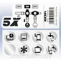 GOK 5X Symbolaufkleber Satz für Drehgriff Verteilerblock Typ DSV-AB