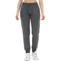 ROSS CAMP Jogginghose Damen - Sporthose Frauen Baumwolle, Trainingshose Fitness High Waist, Sweatpants Slim Fit Freizeithose Lang, Jogging Hose Laufhosen Modern Anthrazit/S