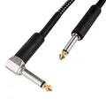 CASCHA Gitarrenkabel 6.3mm, Länge 3m, Professionelles Instrumentenkabel, Klinke auf Winkelklinke, Electric Guitar Amp Cable (Straight to Angled Jack), Schwarz