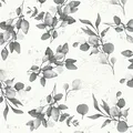 Profhome - Landhaus Tapete 397686 Vliestapete Glatt Mit Floralen Ornamenten Und Metallischen Akzenten Weiß Schwarz Grau Silber 5,33 M2