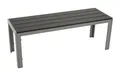 Gartenbank Hockerbank Sitzbank SORANO 120cm ohne Lehne, Alu + Kunstholz grau