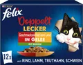 FELIX 6er Pack Doppelt Lecker Nassfutter Gelee Sortenmix Katzen 6x12x85g