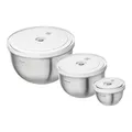ZWILLING Fresh & Save BOWLS Vakuumschüssel Set Edelstahl 6-tlg, S-12 cm, M-18 cm, L-24 cm
