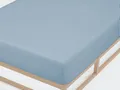 Biberna Biber -  Spannbetttuch 180 x 200 - 200 x 200 cm Hellblau  extra warm