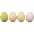 Viana Glänzende Keramik Ostereier Pastell 4er Set Deko Frühling, 4 Stück
