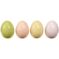 Glänzende Keramik Ostereier Pastell 4er Set Deko Frühling, 4 Stück
