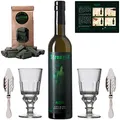 Absinth Set Strong68 von ALANDIA | Das prämierte Original mit Wermut und Thujon | 2x Gläser 2x Löffel 1x Zuckerwürfel | (1x 0,5 l)